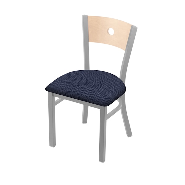 630 Voltaire 18" Chair with Anodized Nickel Finish, Natural Back, and Graph Anchor Seat